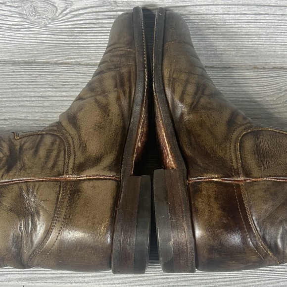 Justin Western Cowboy Roper Boots Women Size 7.5D Vintage USA Brown Leather - Picture 5 of 9